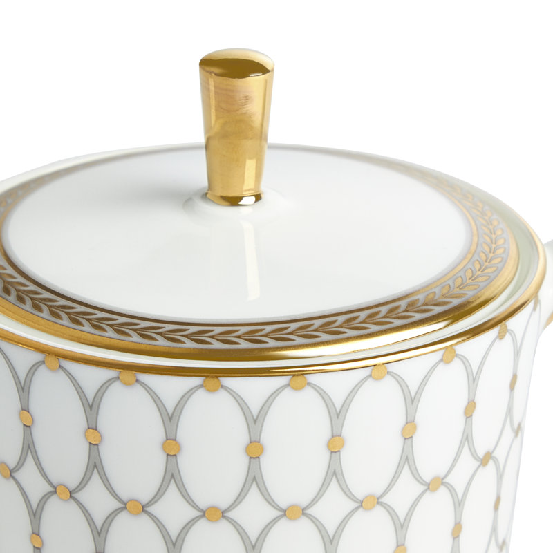 Renaissance Grey Bone China Sugar & Creamer Set with Gold Detailing