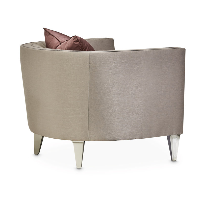 Linea Contemporary Gray Velvet Accent Chair with Shimmer Accents