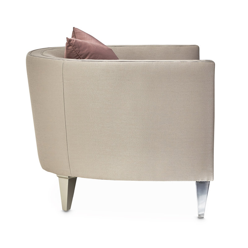 Linea Contemporary Gray Velvet Accent Chair with Shimmer Accents