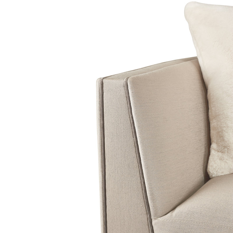 Linea 100'' Gray Velvet and Fabric Stationary Sofa