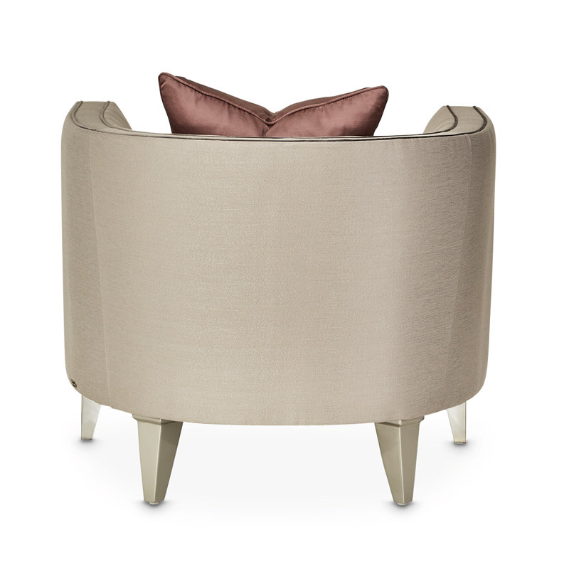 Linea Contemporary Gray Velvet Accent Chair with Shimmer Accents
