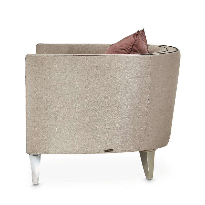 Linea Contemporary Gray Velvet Accent Chair with Shimmer Accents