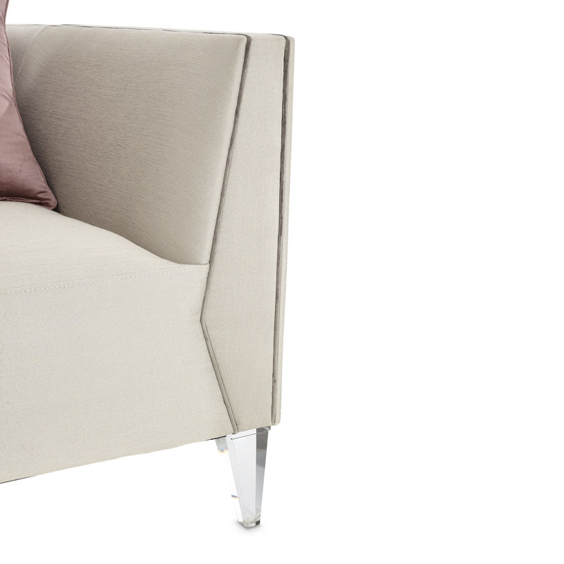 Linea Contemporary Gray Velvet Accent Chair with Shimmer Accents