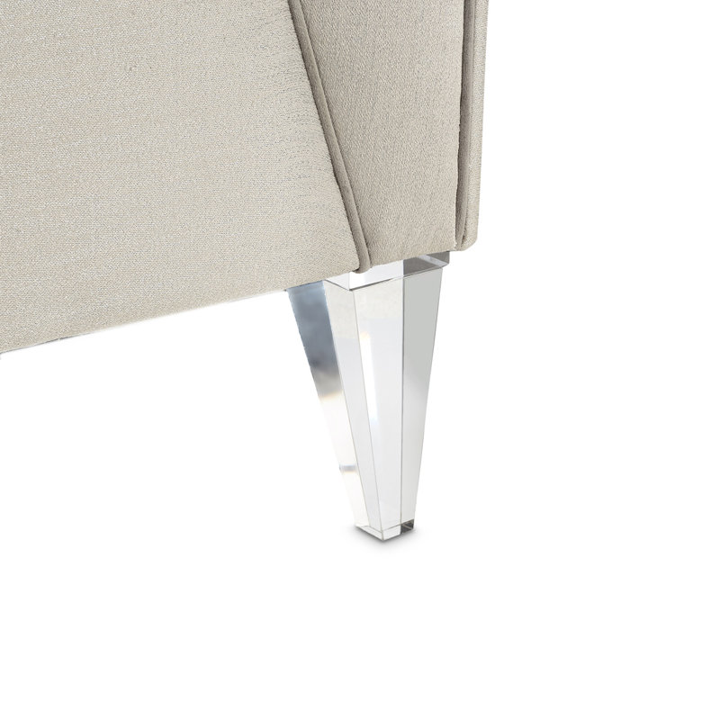 Linea Contemporary Gray Velvet Accent Chair with Shimmer Accents