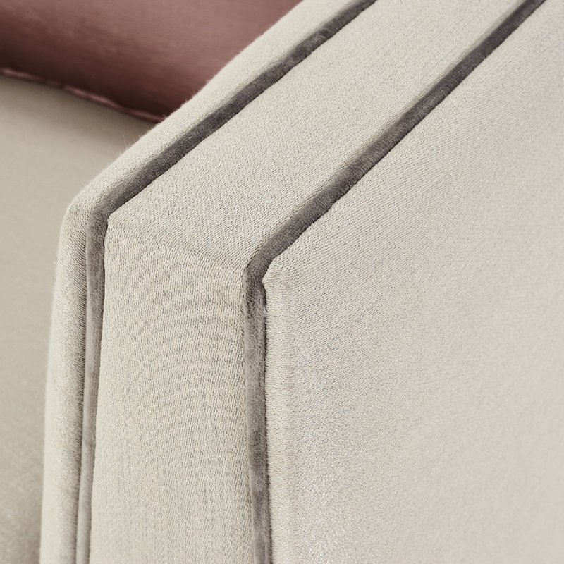 Linea Contemporary Gray Velvet Accent Chair with Shimmer Accents