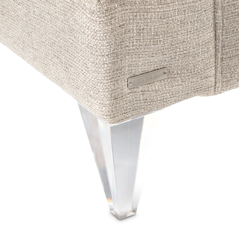 Beige Upholstered Accent Chair with Acrylic Feet