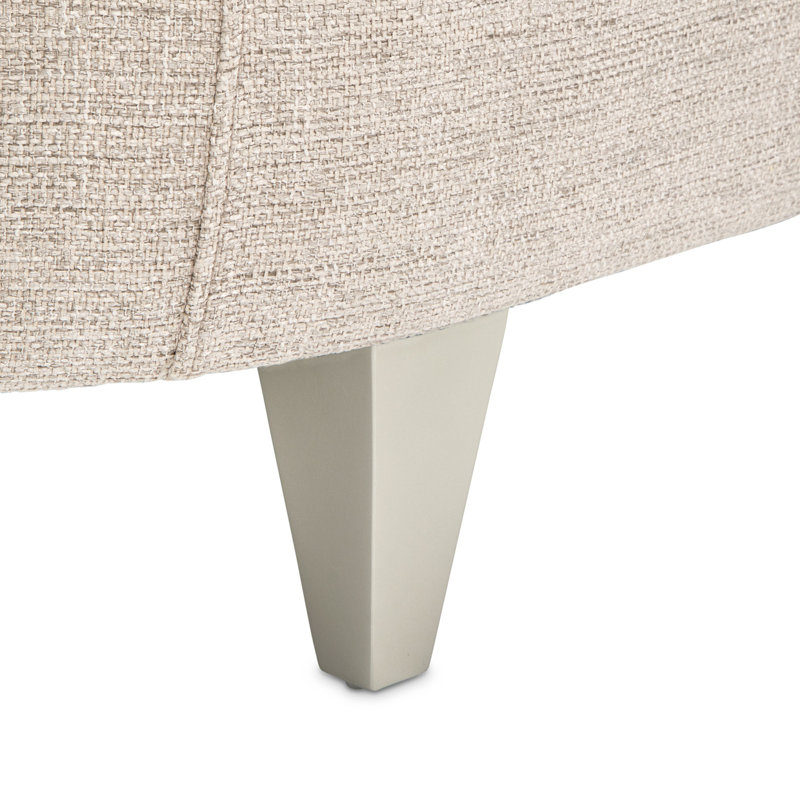 Beige Upholstered Accent Chair with Acrylic Feet