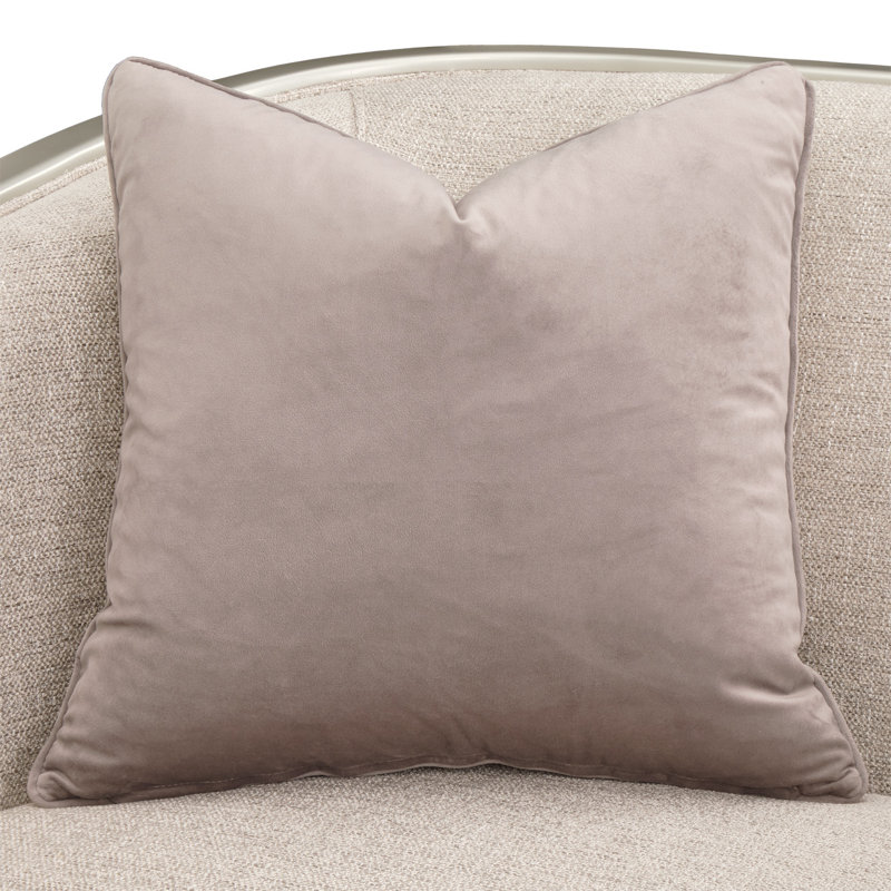Beige Upholstered Accent Chair with Acrylic Feet