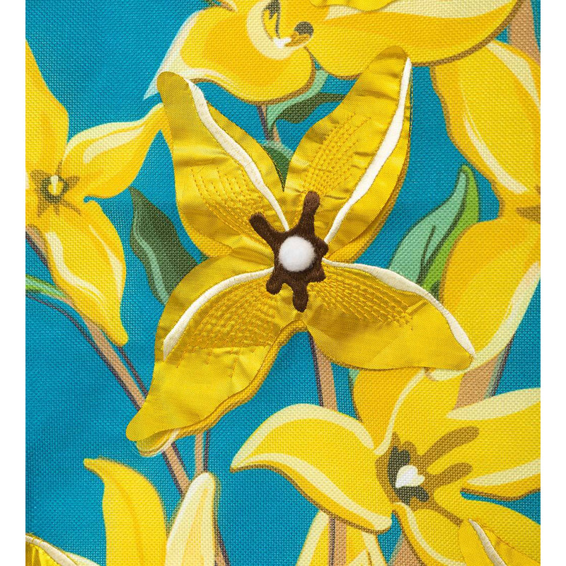 Reversible Forsythia and Chickadee Polyester House Flag