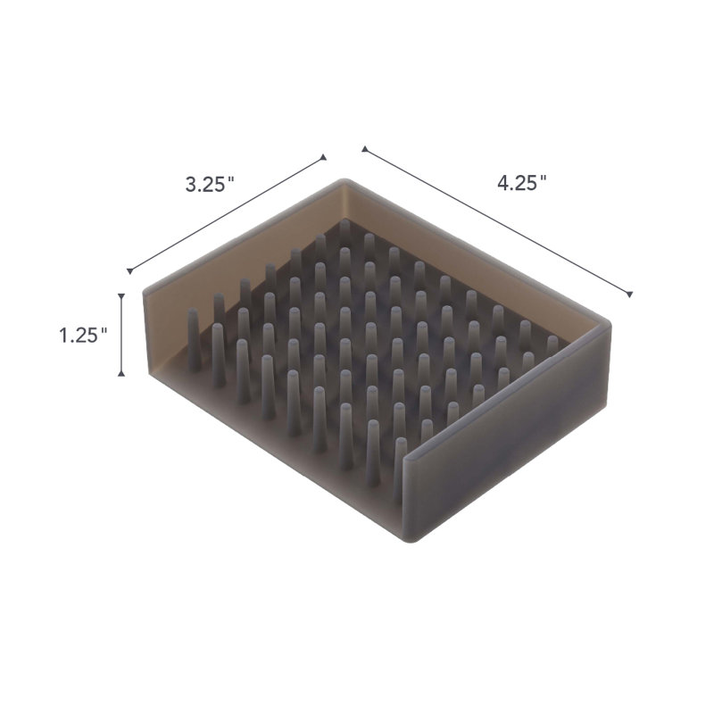 Black Silicone Self-Draining Soap Tray with Spikes