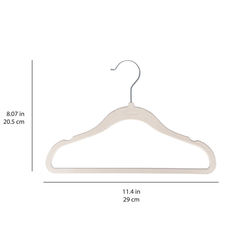 Cream Velvet Non-Slip Baby Clothes Hangers, Pack of 30