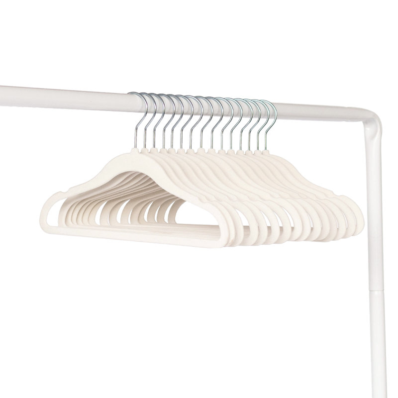 Cream Velvet Non-Slip Baby Clothes Hangers, Pack of 30