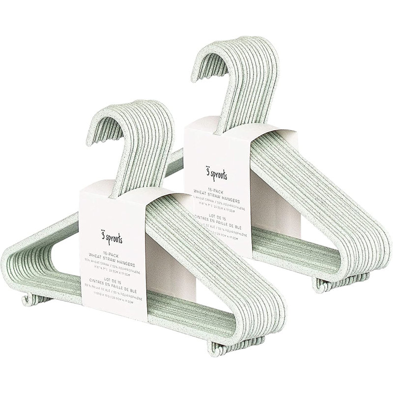 Speckled Green Wheat Straw Baby Clothes Hangers, 30-Pack