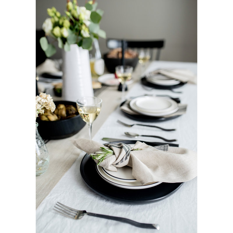 Solino Home Farmhouse - 100% Pure Linen Dinner Napkins (Set of 4)