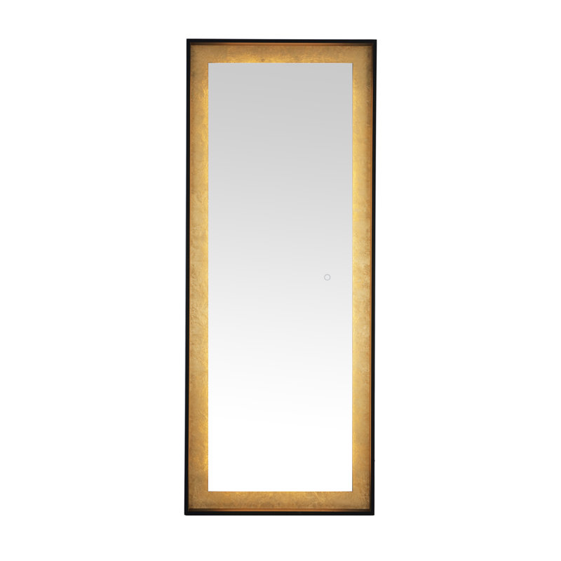 Montauk Luxe Rectangular Silver-Gold Leaf LED Mirror