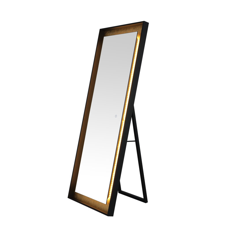 Montauk Luxe Rectangular Silver-Gold Leaf LED Mirror