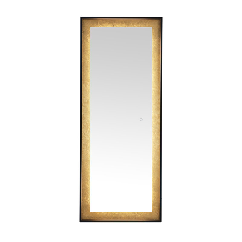 Montauk Luxe Rectangular Silver-Gold Leaf LED Mirror