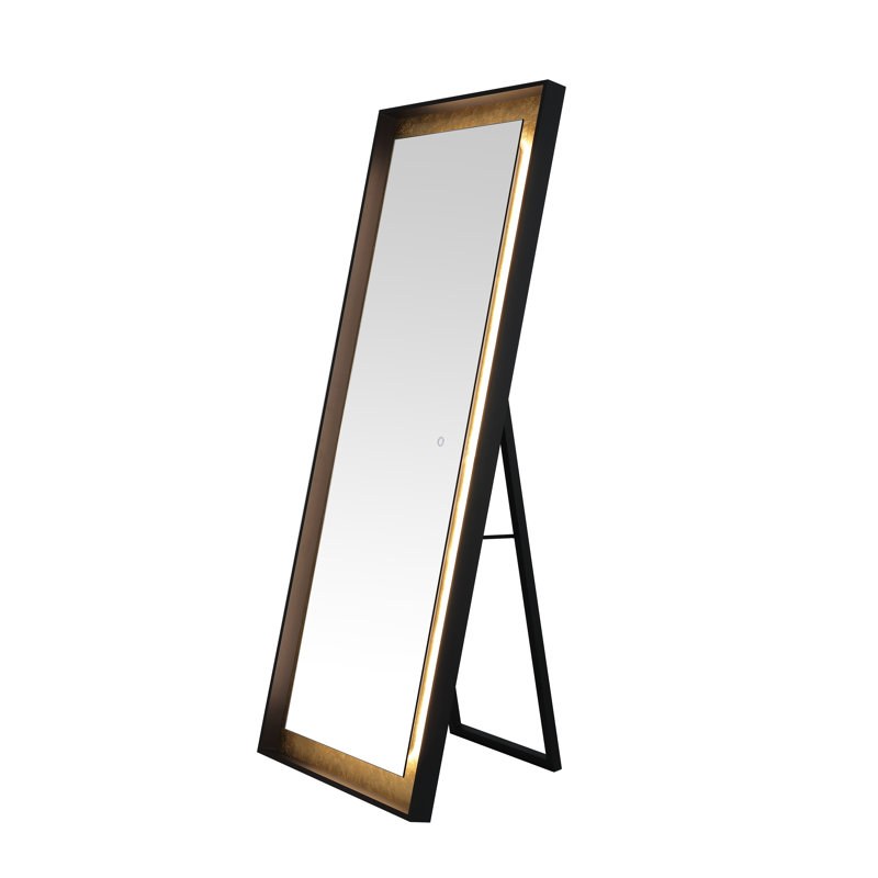 Montauk Luxe Rectangular Silver-Gold Leaf LED Mirror