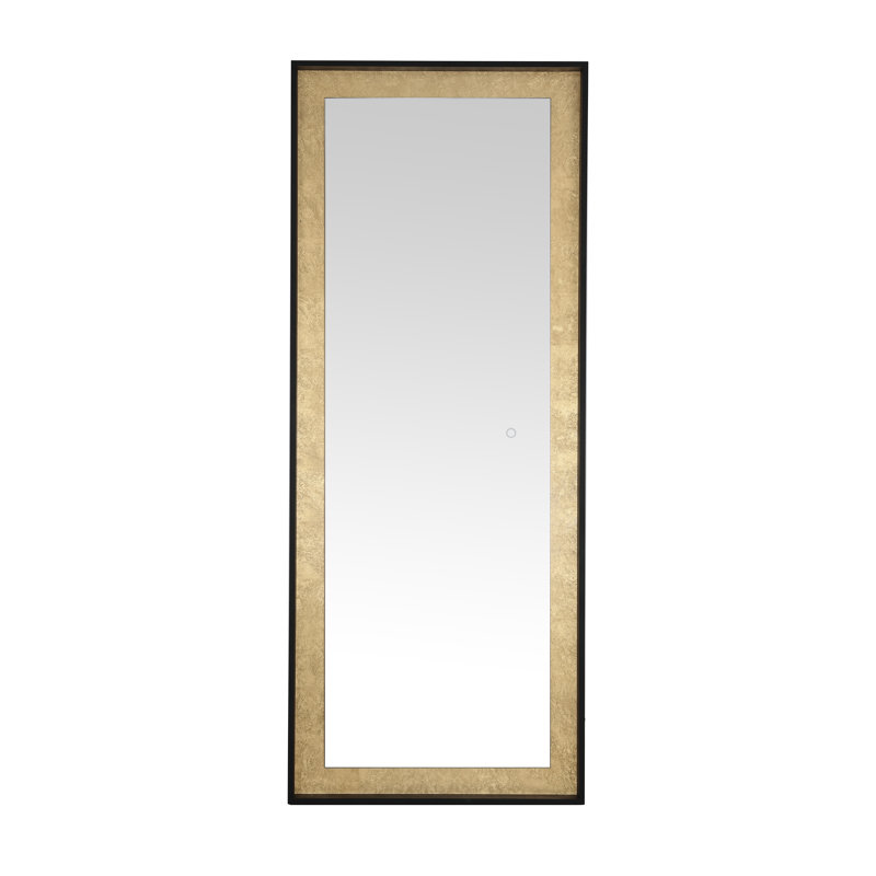 Montauk Luxe Rectangular Silver-Gold Leaf LED Mirror