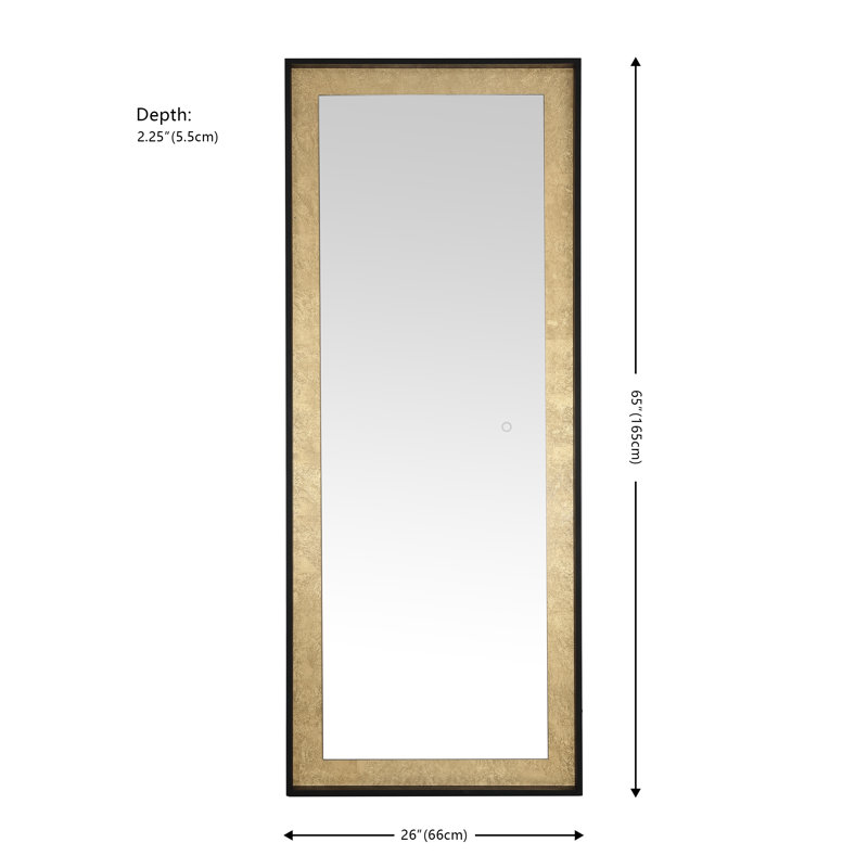 Montauk Luxe Rectangular Silver-Gold Leaf LED Mirror