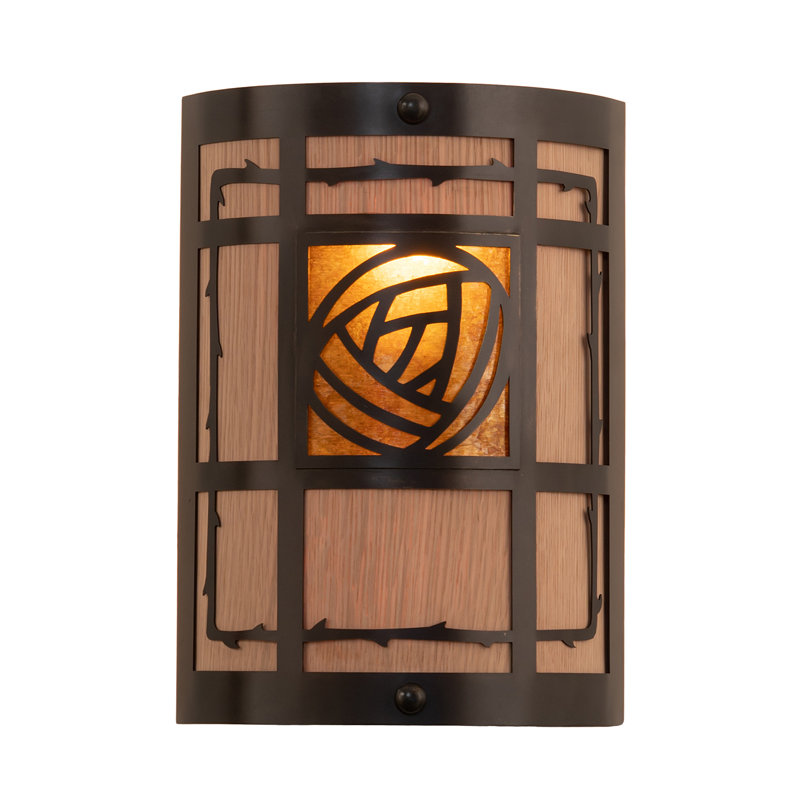Craftsman Brown Amber Mica 2-Light Wall Sconce