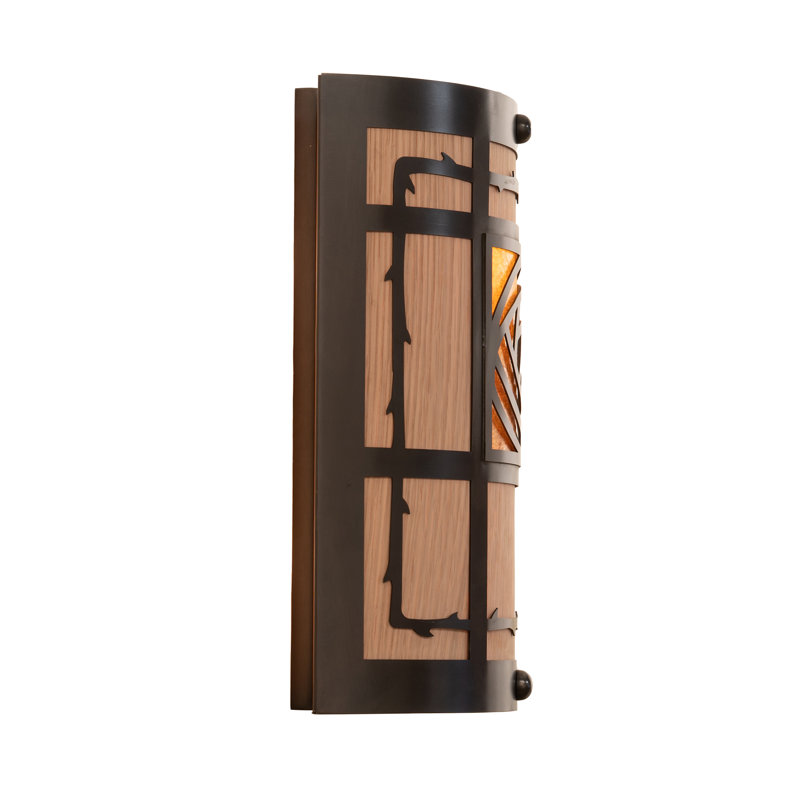 Craftsman Brown Amber Mica 2-Light Wall Sconce