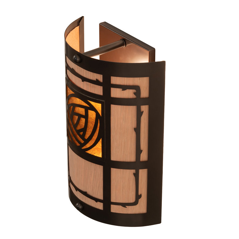 Craftsman Brown Amber Mica 2-Light Wall Sconce