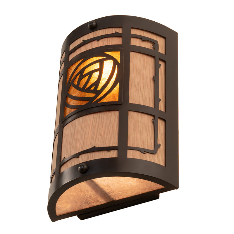 Craftsman Brown Amber Mica 2-Light Wall Sconce