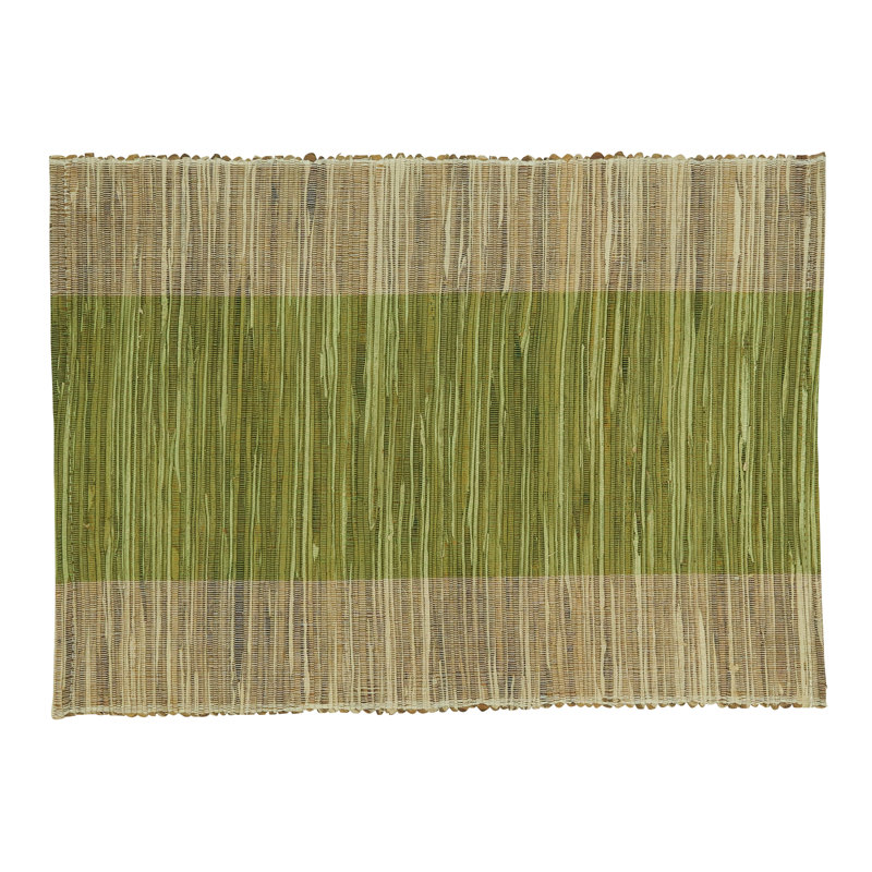 Natural Green Shimmering Banded Placemat Set of 4
