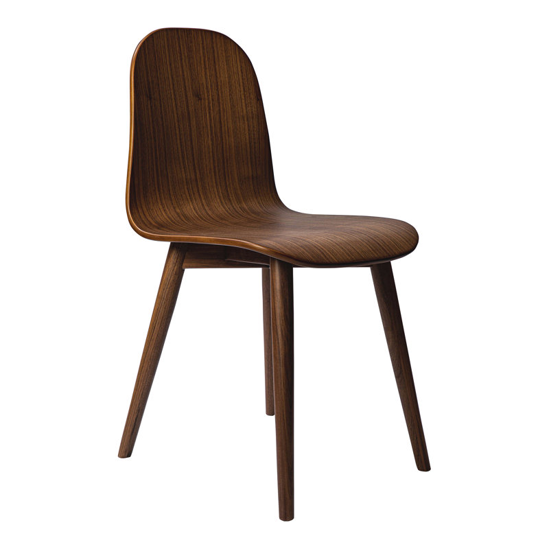 Brown Bent Wood Mid-Century Modern Dining Chair