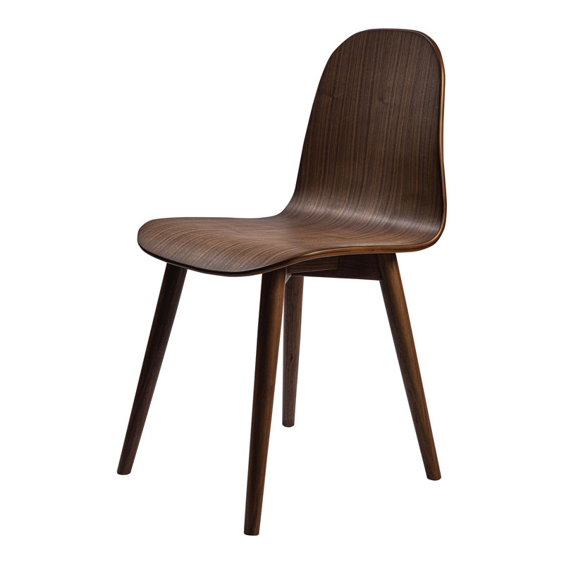 Brown Bent Wood Mid-Century Modern Dining Chair