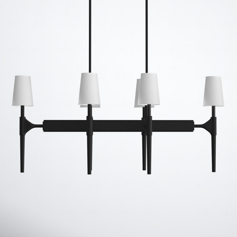Beaumont Rustic Black 6-Light Candle Chandelier with Tapered Shades