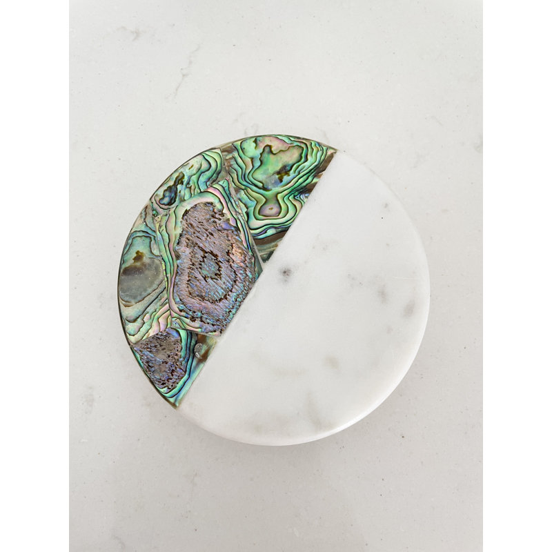 White Marble and Mother of Pearl Soy Candle