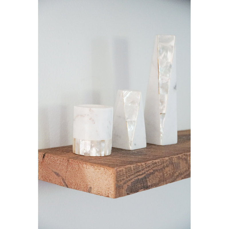 White Mother of Pearl Soy Marble Candle
