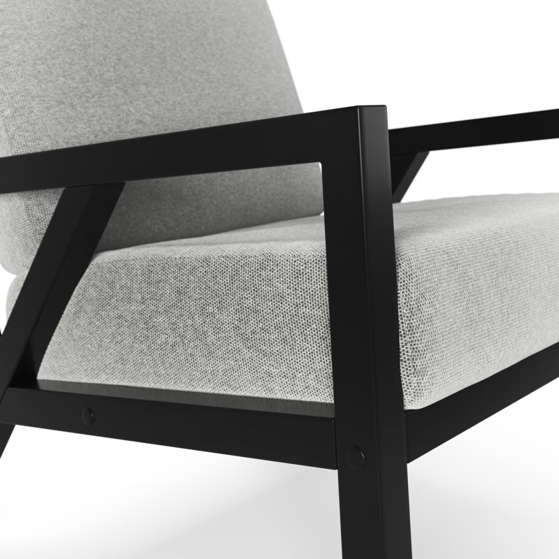 Wilson Mid-Century Black Wood & Fabric Accent Chair