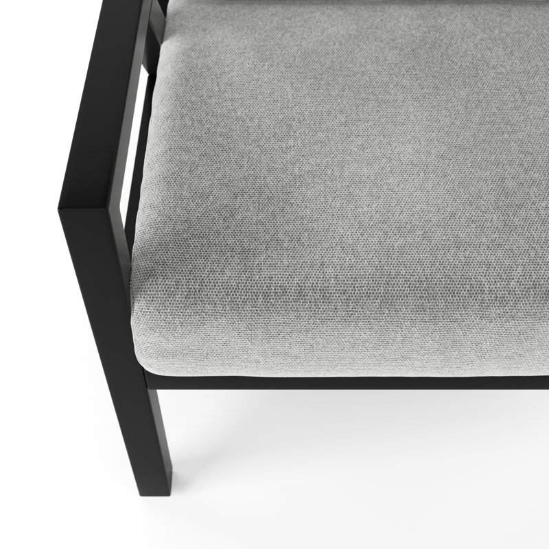 Wilson Mid-Century Black Wood & Fabric Accent Chair