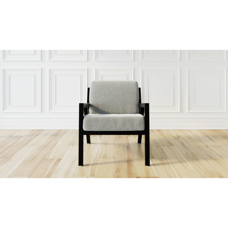 Wilson Mid-Century Black Wood & Fabric Accent Chair