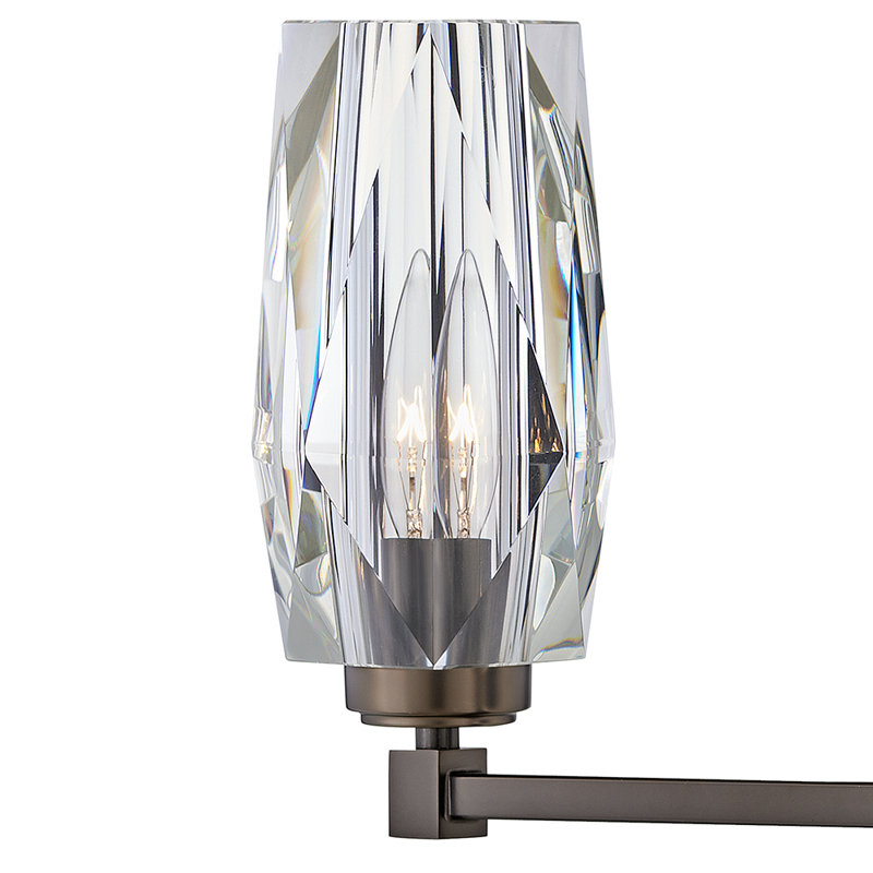 Ana Black Oxide 3-Light Vanity with Faceted Crystal Shades