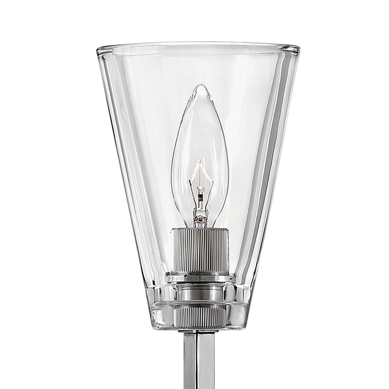 Auden Polished Nickel 1-Light Vanity with Clear Glass Shade