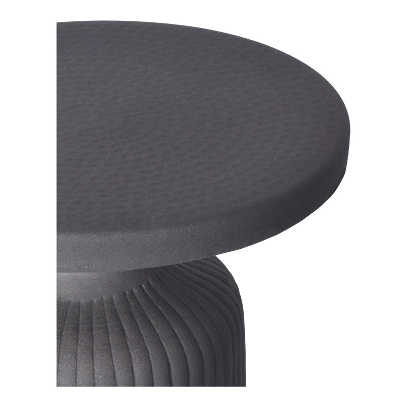 Reyna Black Aluminum Round Pedestal End Table