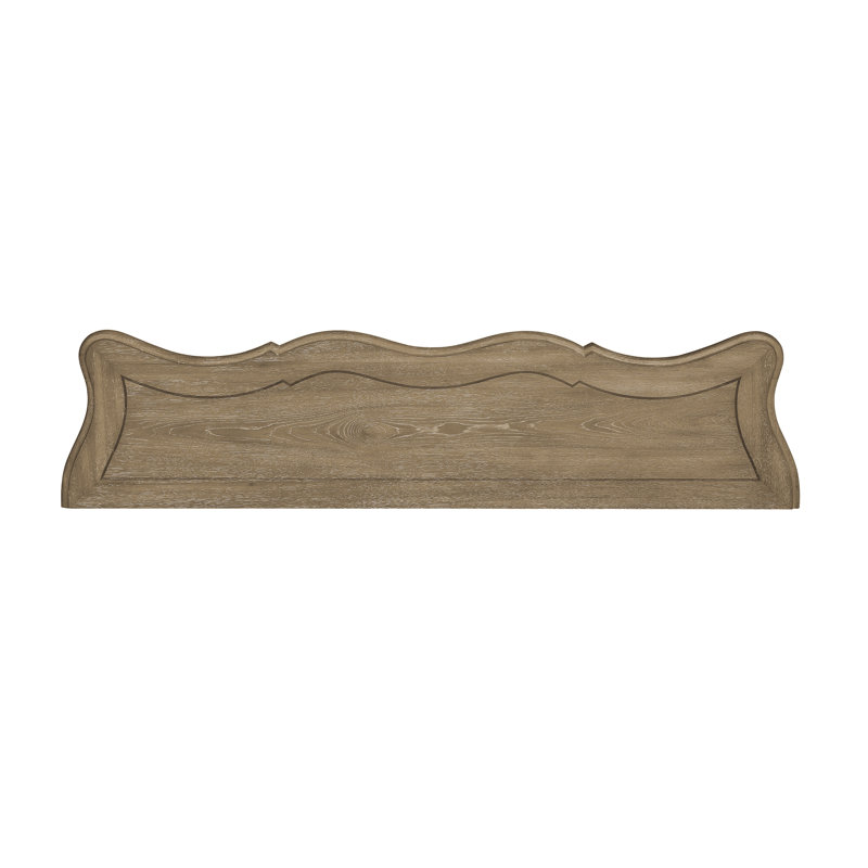 Natural Rustic Brown 4-Door Buffet with Walnut Inlay