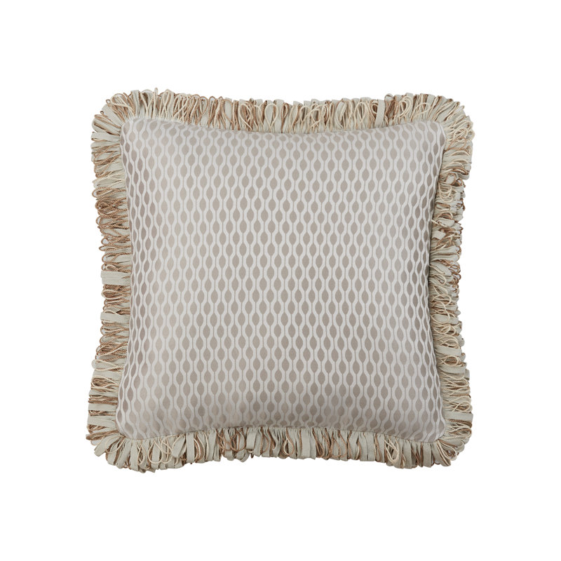 Aqua and Beige Embroidered Decorative Pillow Set