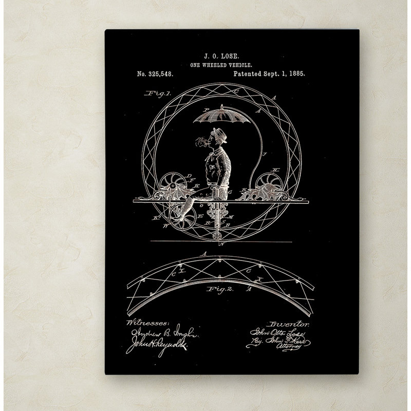 Claire Doherty Black Patent One-Wheeled Vehicle Canvas Art