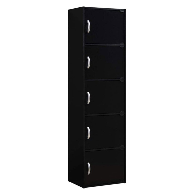 SEJCMYX Modern Black 5-Shelf Multipurpose Storage Cabinet