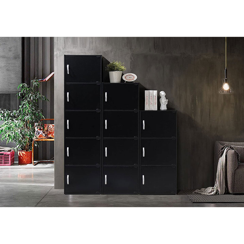 SEJCMYX Modern Black 5-Shelf Multipurpose Storage Cabinet