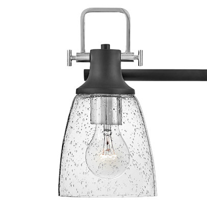 Easton Black and Chrome 3-Light Dimmable Vanity Light
