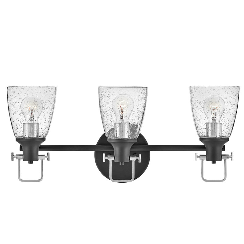 Easton Black and Chrome 3-Light Dimmable Vanity Light