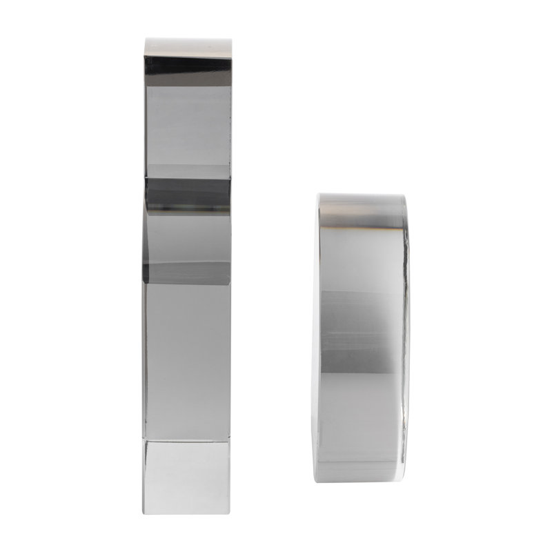 Gray Glass Sculptural Abstract Bookends, Set of 2