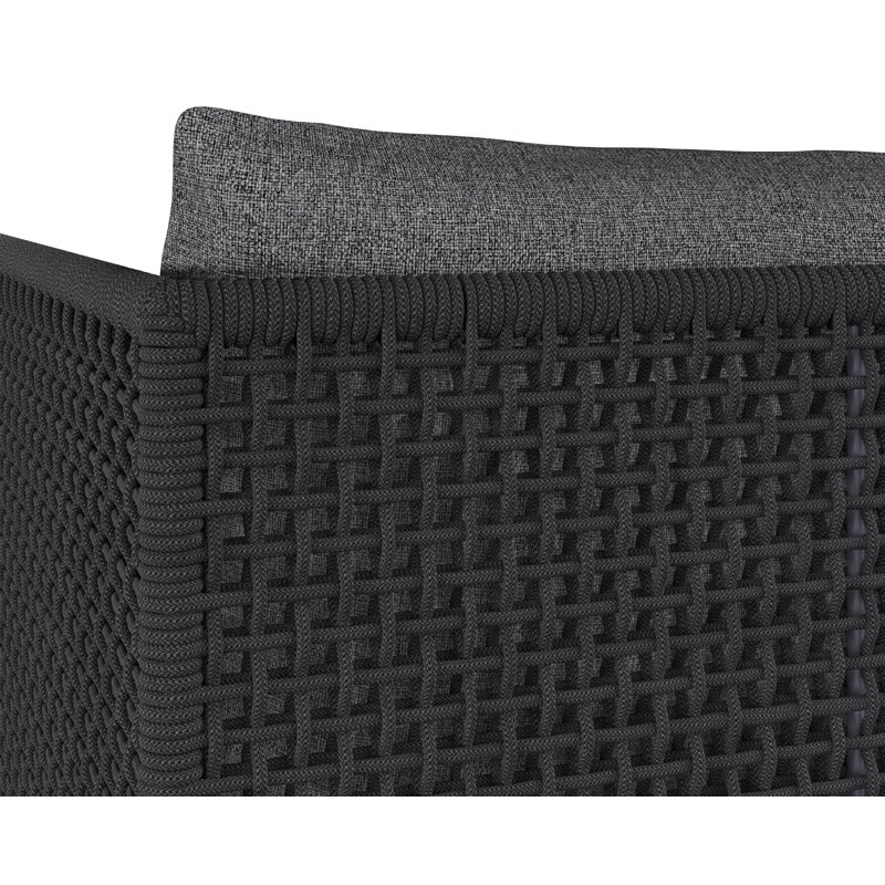 Dark Grey Aluminum Outdoor Counter Stool with Performance Fabric