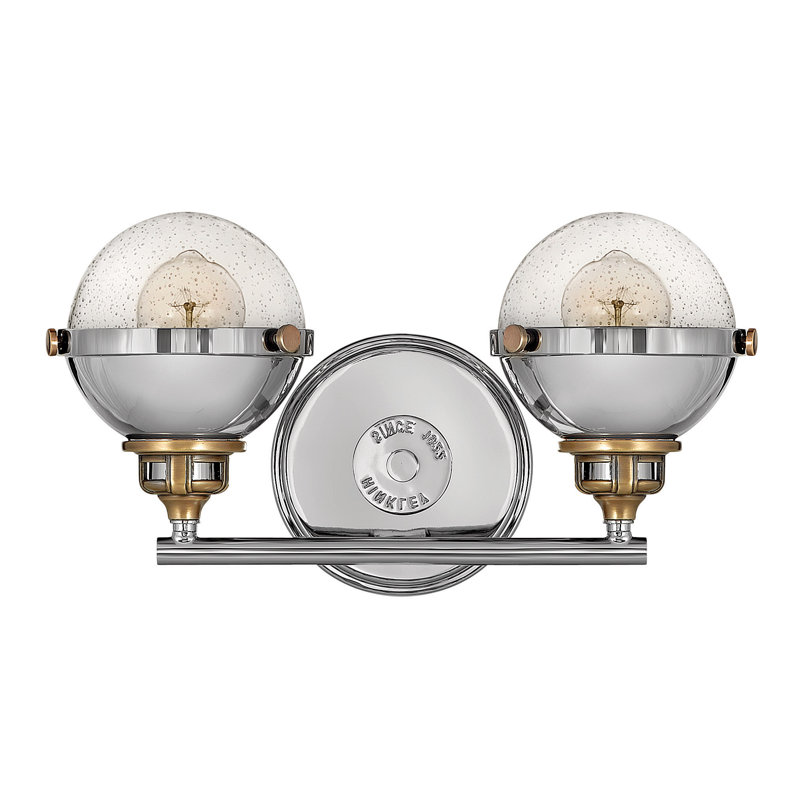 Fletcher Polished Nickel & Heritage Brass 2-Light Vanity Sconce